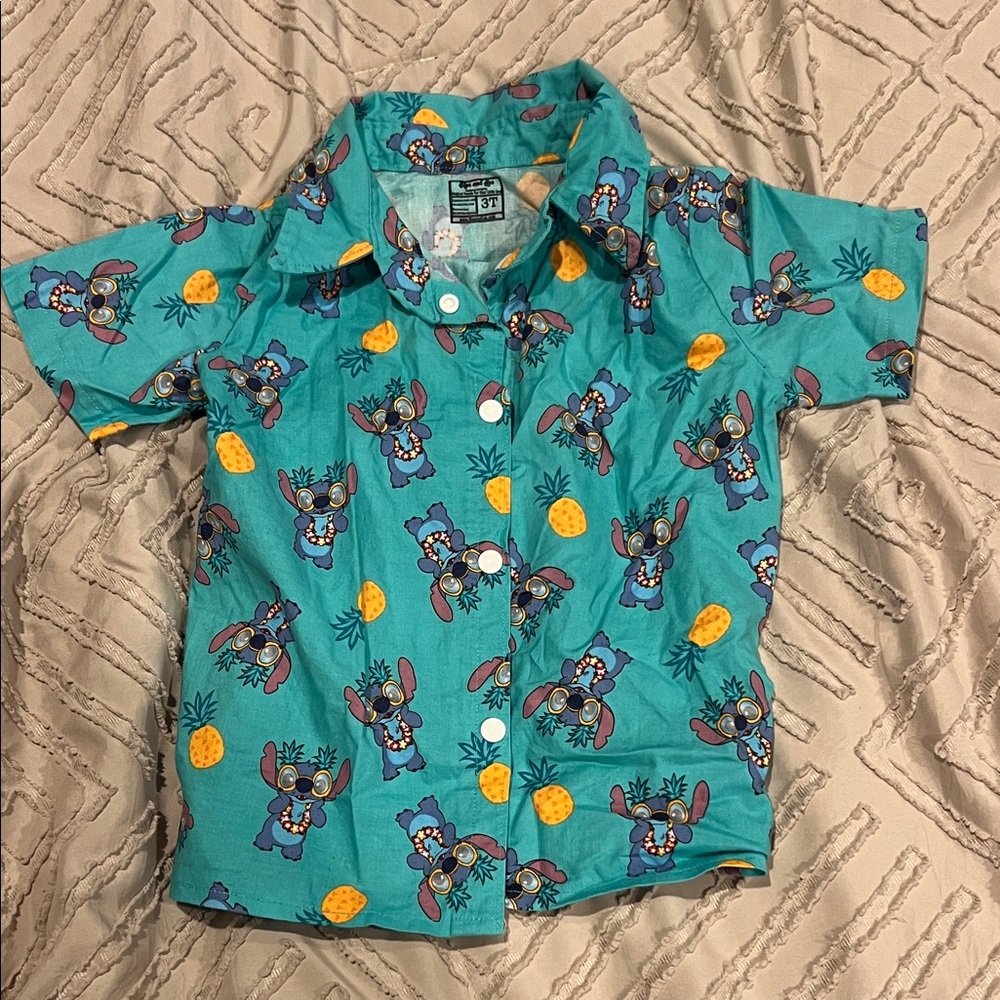 Kids Stitch Cartoon Print Shirt Disney